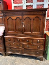 Antique Welsh oak linen press