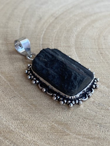 Black tourmaline pendant - tourmaline,