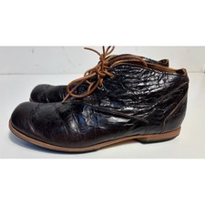 Cydwoq Brown Distressed Leather Lace Up Ankle Boots Women's Size 41.5 Handmade