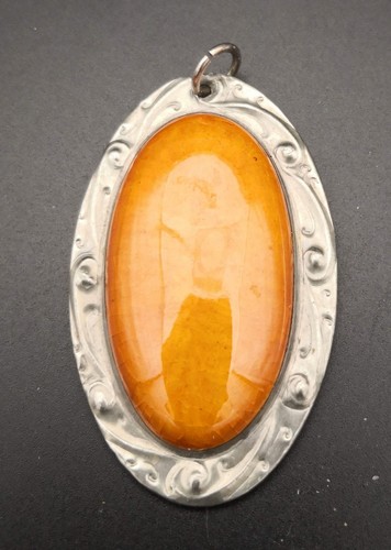 Orange ruskin pendant set - ruskin,