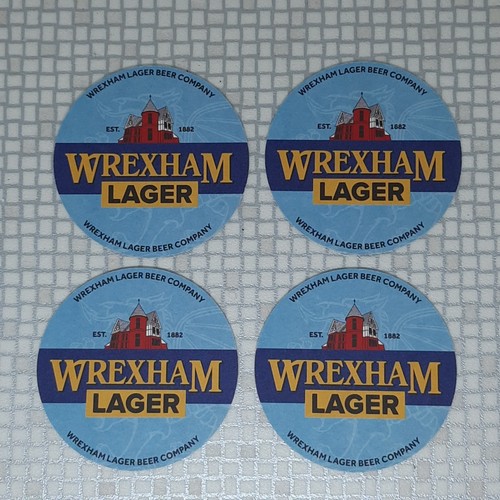 Wrexham lager beer mats - 4x,