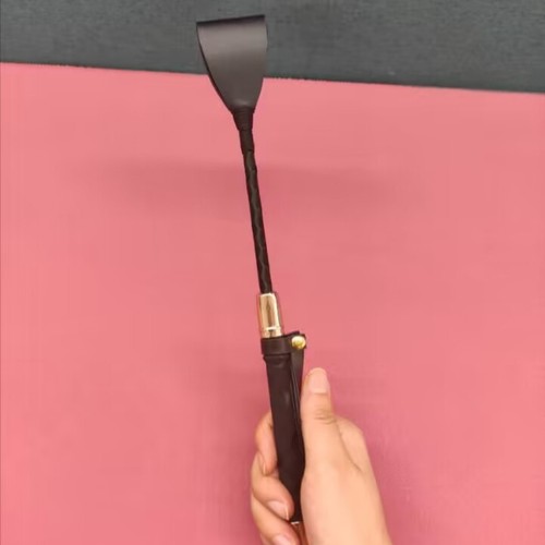Leather black whip short - pu,