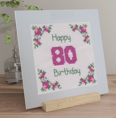 80th birthday card cross - 80th,
