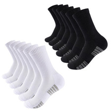 Mens Socks 6 Pairs Cushioned Sports Combed Cotton Casual Running Trainer Hiking 