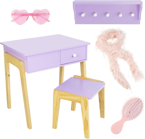 Girls wooden vanity set with - wooden,