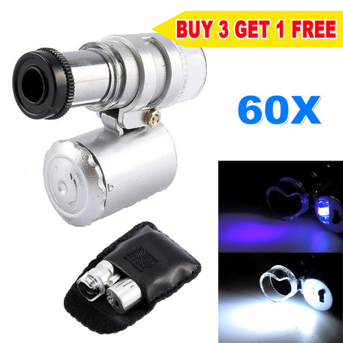 Mini 60x microscope with led - with,