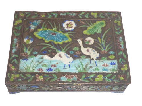 Antique chinese enamel box - antique,