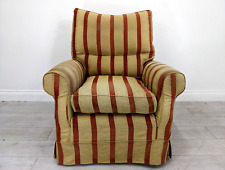 ARMCHAIR Multiyork Gold Red Striped Removable Covers Cushions FREE DELIVERY