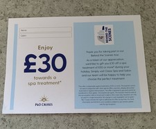 £30 off a Spa Treatment on P&O Cruises No Expiry Date