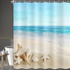 Beach Shower Curtain, Blue