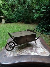 AMERICAN ANTIQUE BRASS WHEELBARROW MONEY BOX