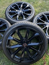 GLOSS BLACK GENUINE 20" FORD TRANSIT CUSTOM LIMITED WOLFRACE ALLOYS WHEELS TYRES