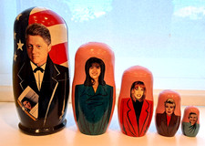 CLINTON SEX SCANDALS: RUSSIAN NESTING DOLLS: LEWINSKY/JONES/FLOWERS/HILARY LOOK!