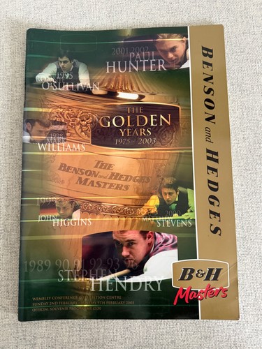2003 masters snooker programme - 2003,