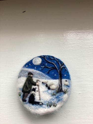 Needle felt brooch - one, man