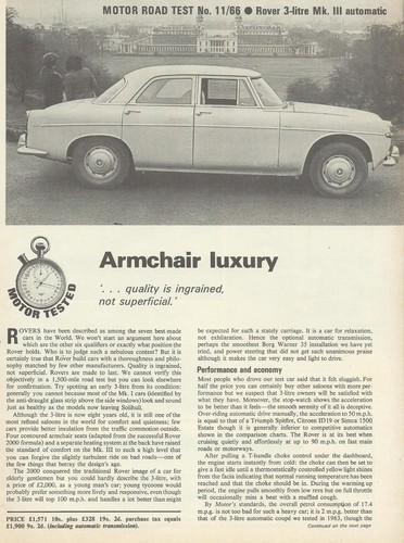 Rover litre mark iii - rover, 3-litre