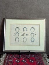 Antique Farriery Litho Print Horseshoe Equestrian Horse Riding Framed Picture