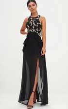 PLT Black floral embroidered