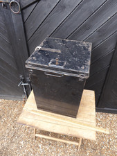 Antique Ballot Box Tin with Lock and sliding slot .Voting Station/ Election