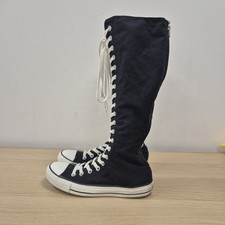 Converse All Star Canvas Trainers Knee High Tall Black Shoes Boots UK 7 EU 40