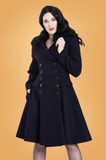 Hell Bunny ‘Milan’ Coat Black XL – Swing Fit & Flare – As New – Rare / Sold Out