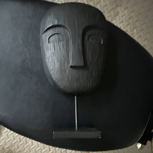 Black abstract face - black, sculpture