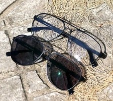 Metal Large Pilot Nearsight Glasses Transition Photochromic Grey For distance