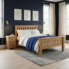 Chunky Oak Double Bed Frame