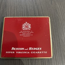 Benson and Hedges Cigarette Tin Vintage Red Empty Collectable Tin
