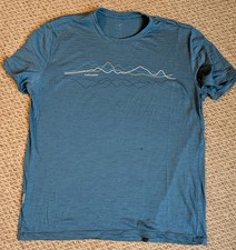 Icebreaker T Shirt Mens Large Blue Short Sleeve