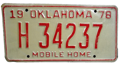 Vintage oklahoma 1978 license - 1978,