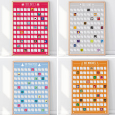 Bucket List 100 Scratch Off Poster Dates Kama Sutra Gin Yoga Whiskies Movie Book