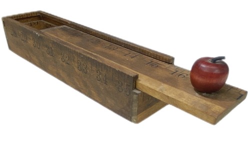Wood ruler pencil box storage - box,