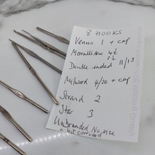 Lot of 8 Vintage Metal Fine Crochet Hooks