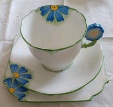 Aynsley Flower Handle Trio Tea