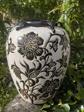 LOTUS Vase 9” Incised