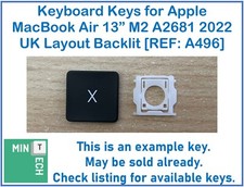 Keyboard Replacement Keys for Apple MacBook Air 13" M2 A2681 2022 UK Backlit