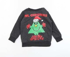 Primark Boys Grey Cotton Blend Jumper Size 9-12 Months Pullover - Mr Men, Chr
