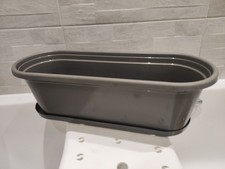 Clever Pot Round Planter Plant Pot Trough & Trays Durable 50cm Charcoal Clever