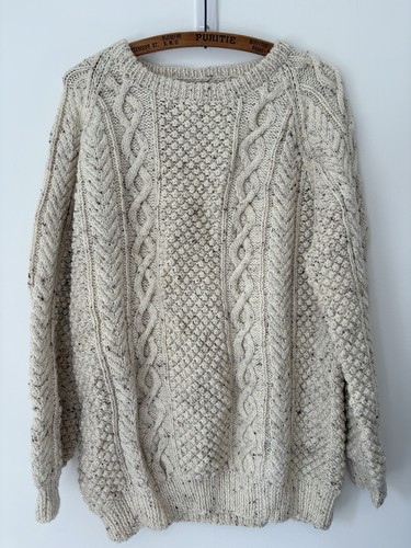 Aran cream hand - aran, knitted