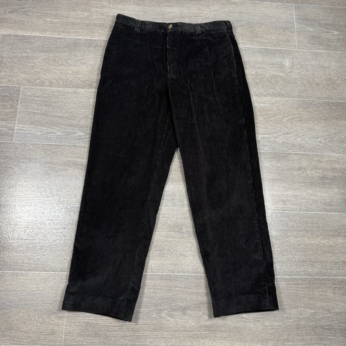 Men black corduroy trousers - black,