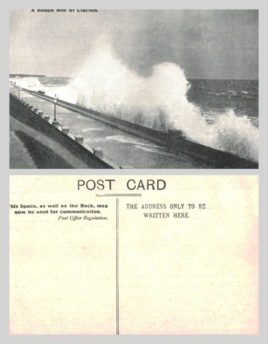 Vintage postcard rough sea - vintage,