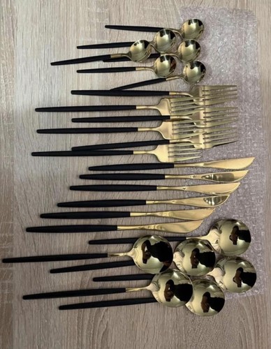 Pieces cutlery set - pieces, black