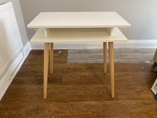 Habitat Cato White Office Desk with Wooden Legs