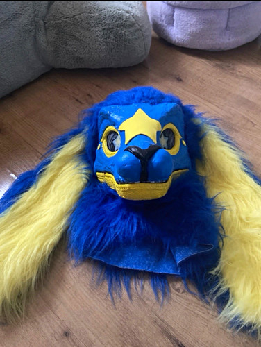 Blue and yellow twilight bunny - blue,