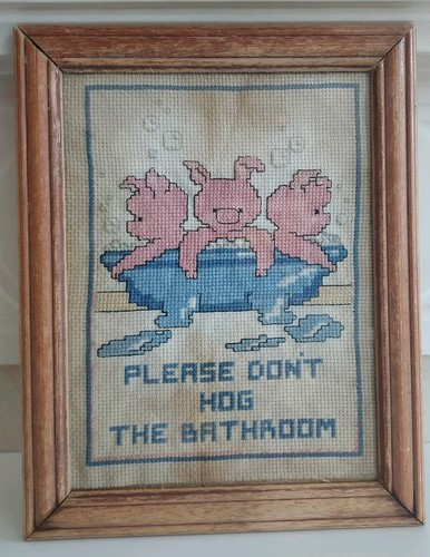 Vintage bathroom sign - bathroom, humorous