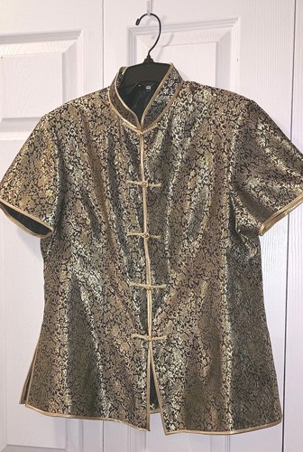 Asian blouse chinese gold - asian, gold-
