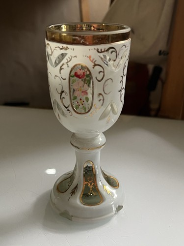 Antique bohemian glass goblet - antique,