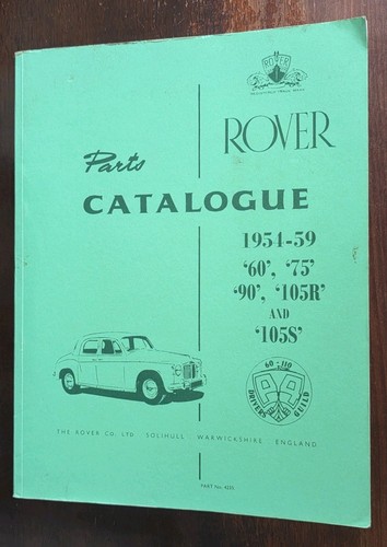 Rover parts catalogue 1954 - rover,