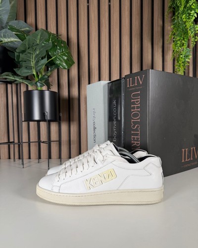Kenzo men white leather - leather, low